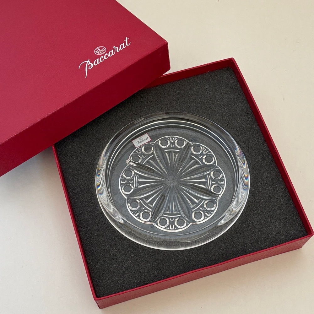 Baccarat Rosace Crystal Champagne Wine Bottle Coaster - Original‎ Box NEW